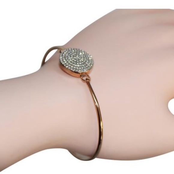 $115 Michael Kors Crystal Pave Disc Bangle Bracelet - Picture 2 of 6